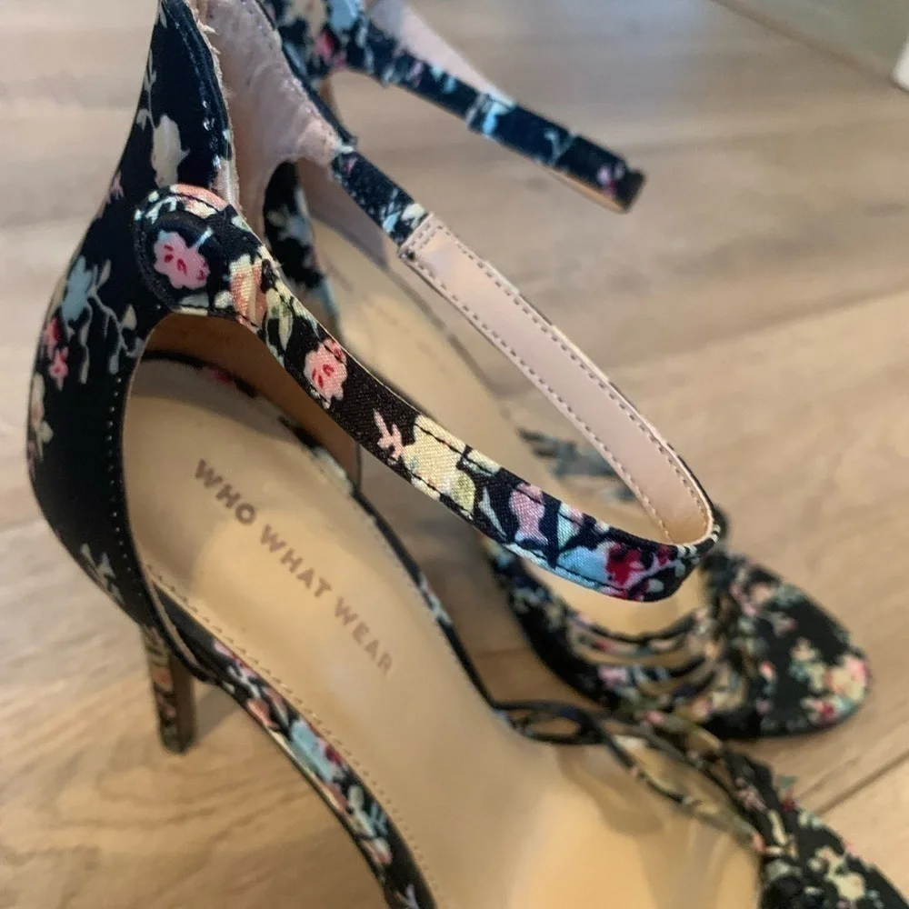 Who What wear Floral Print Strappy Heels